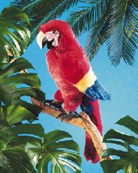 Folkmanis hånddukke papegøje rød